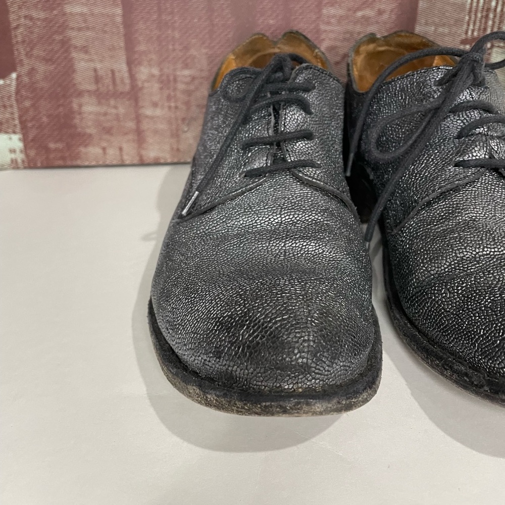 Fiorentini + Baker leather Oxford shoes silver crackled specks - Picture 4 of 12